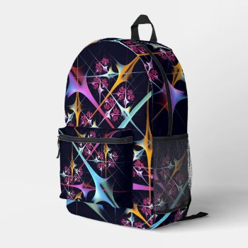 Pink Floral Modern Abstract Art Color Pattern #01 Printed Backpack by OniArts at Zazzle