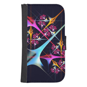 Pink Floral Modern Abstract Art Color Pattern #01 Galaxy S4 Wallet Case