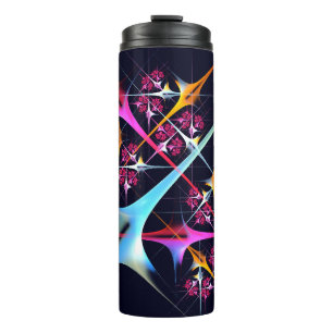 Pink Floral Modern Abstract Art Color Pattern #01 Thermal Tumbler