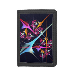 Pink Floral Modern Abstract Art Color Pattern #01 Tri-fold Wallet