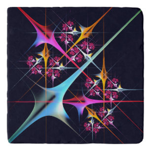 Pink Floral Modern Abstract Art Color Pattern #01 Trivet