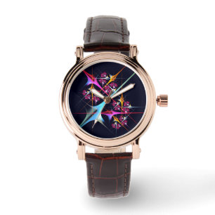 Pink Floral Modern Abstract Art Color Pattern #01 Watch