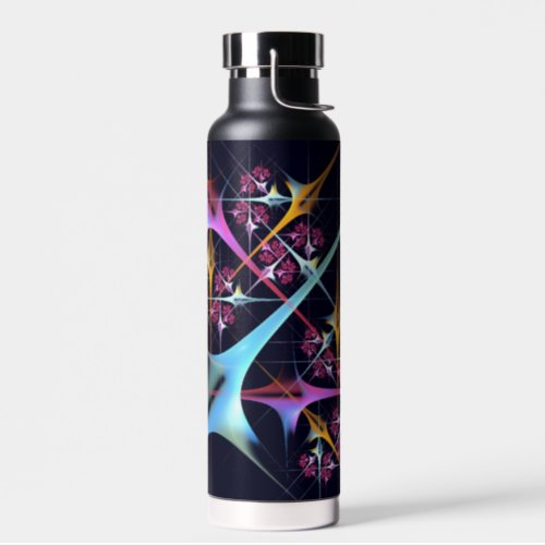 Pink Floral Modern Abstract Art Color Pattern 01 Water Bottle