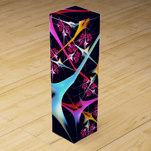 Pink Floral Modern Abstract Art Color Pattern #01 Wine Box
