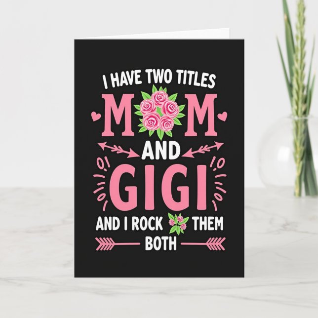 Pink Floral Mom Gigi Card (Front)