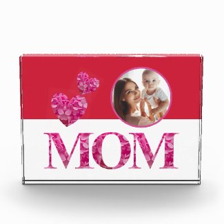 Pink Floral MOM Letters Hearts Red White