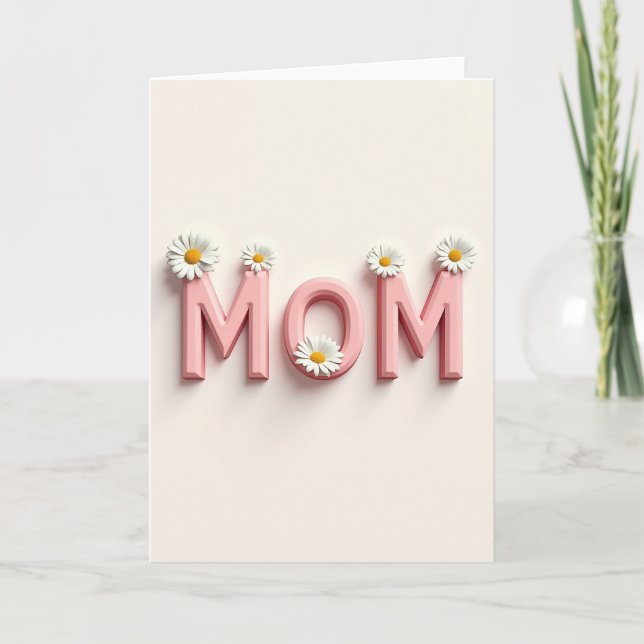 Pink Floral Mom Mothers Day Card (Front)