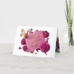 Pink Floral Mom&#39;s First, Best Friend Holiday Card