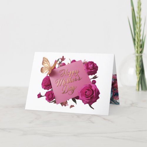 Pink Floral Moms First Best Friend Holiday Card