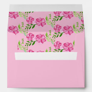Pink Floral Monogram Envelope with Flowers Inside