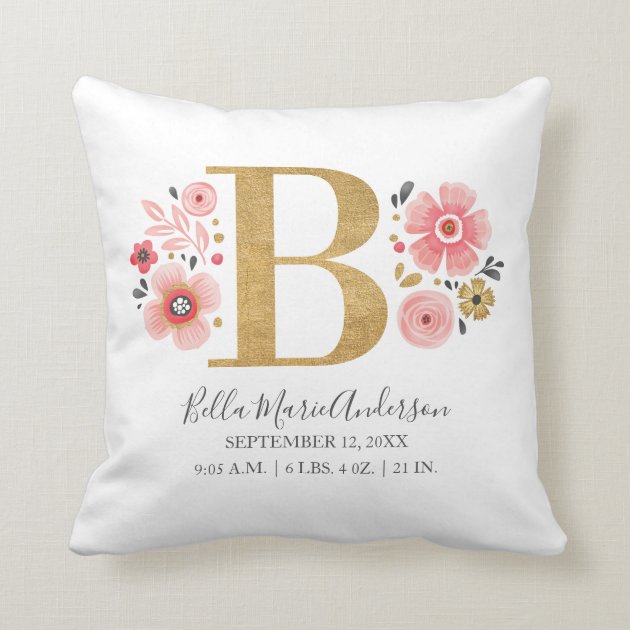 letter throw pillow
