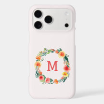Pink Floral Monogram