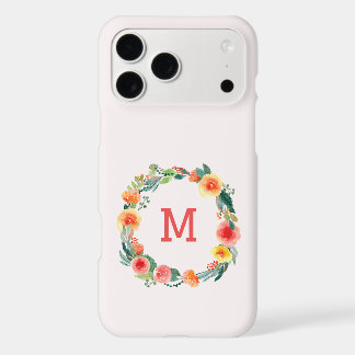 Pink Floral Monogram iPhone 17 Pro Max Case