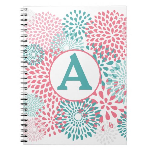 Pink Floral Monogram Notebook