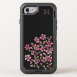 Pink Floral Monogram Otterbox Defender Iphone Se/8/7 Case at Zazzle