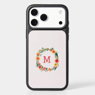 Pink Floral Monogram iPhone 17 Pro Max Case