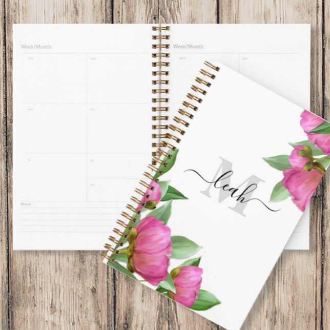 Pink Floral Monogram Personalized Planner (Creator Uploaded)