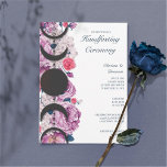 Pink Floral Moon Phase Wiccan Handfasting Invitation at Zazzle
