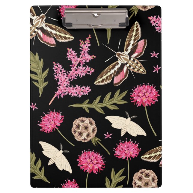 Pink Floral Moth | Moth Clipboard (Front)
