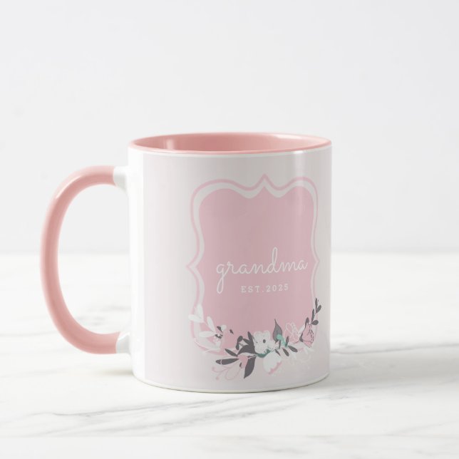 Pink Floral Mother’s Day Gift Grandma Mug (Left)