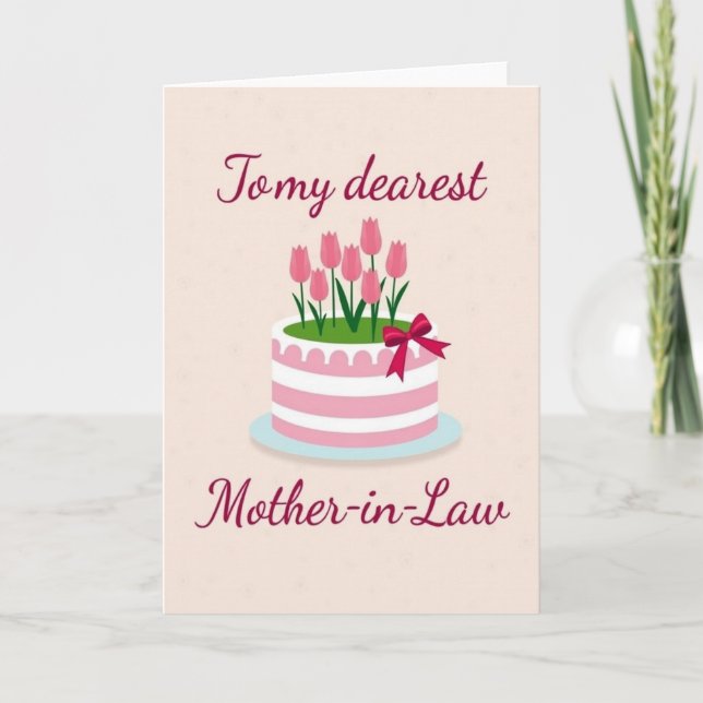 Pink Floral Motherinlaw Card (Front)