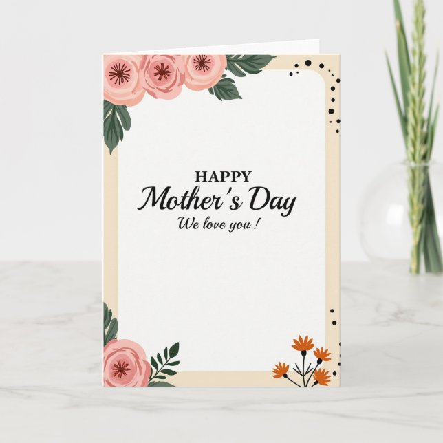 Pink Floral Mothers Card (Front)