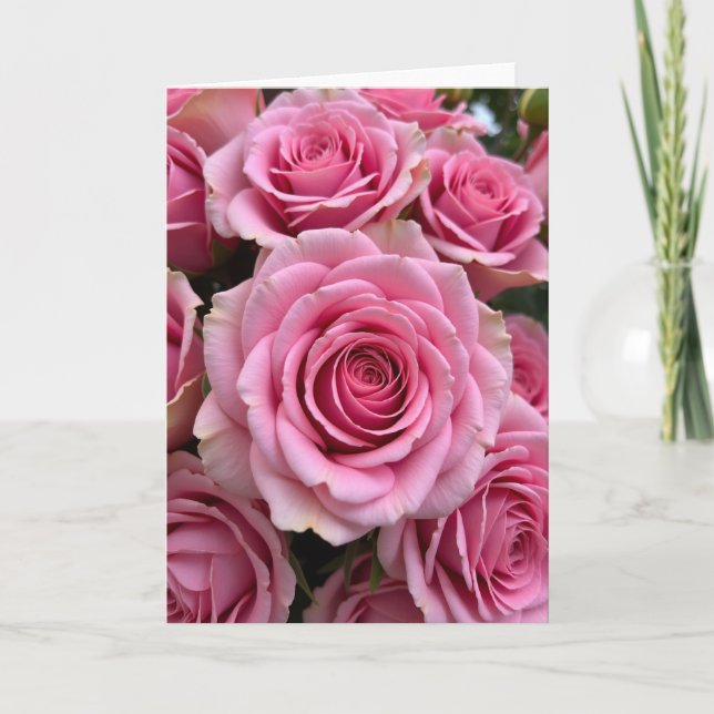 Pink Floral Mothers Day Bloom Card (Front)