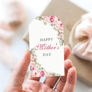 Pink Floral Mother's Day Brunch Party Gift Tags