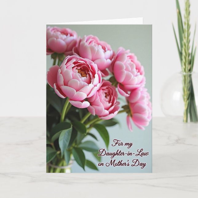 Pink Floral Mothers Day Daughter Card (Front)
