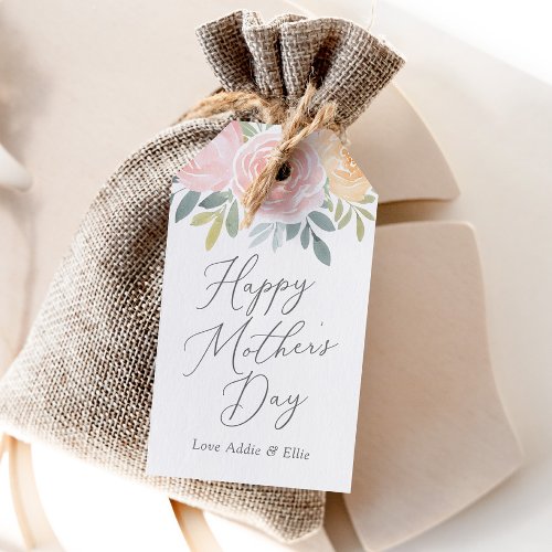 Pink Floral Mothers Day Gift Tags