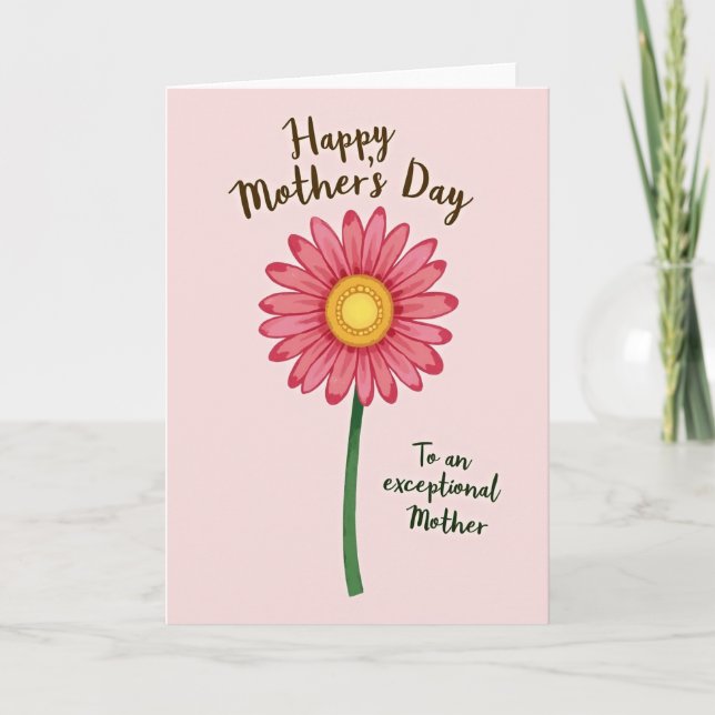 Pink Floral Mothers Day Greeting Card (Front)