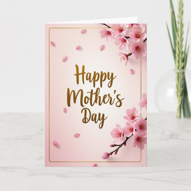 Pink Floral Mothers Day Love Card (Front)