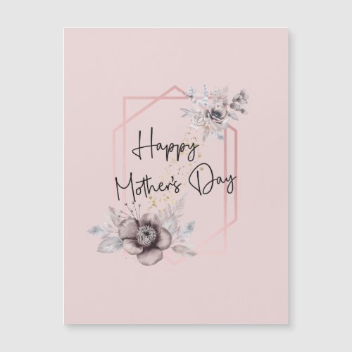 Pink Floral Mothers Day Magnetic Card