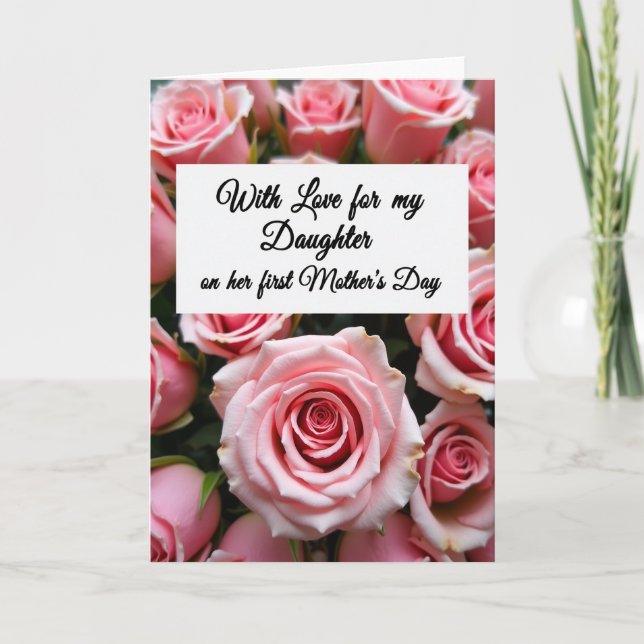 Pink Floral Mothers Day Message Card (Front)