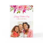 Pink Floral Mother's Day Photo Card for Grandma Pink Floral Mother's Day Photo Card for Grandma