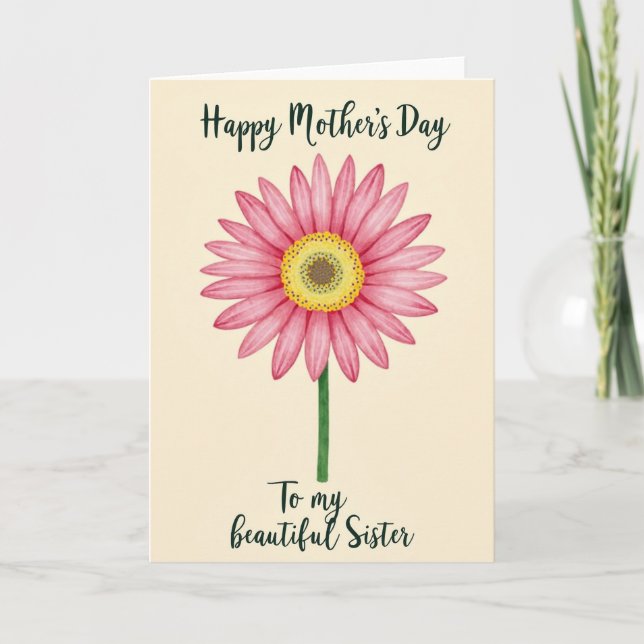 Pink Floral Mothers Day Sister Card (Front)