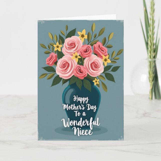 Pink Floral Mothers Love Card (Front)