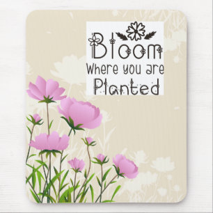 Pink Floral Mouse Pad