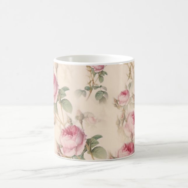 Pink floral mug (Center)
