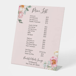 Nail Salon Menus & Price Lists | Zazzle Nail Salon Menus & Price Lists | Zazzle