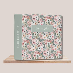 Pink Floral Name Binder