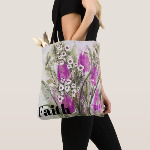 Pink floral name bridesmaid mothers day tote bag
