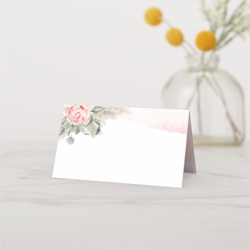 Pink Floral Name Cards