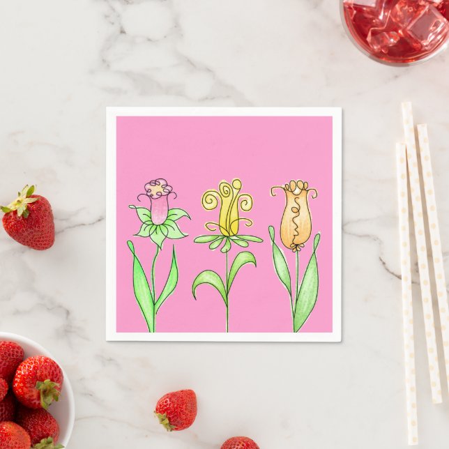 Pink Floral Napkins  (Insitu)
