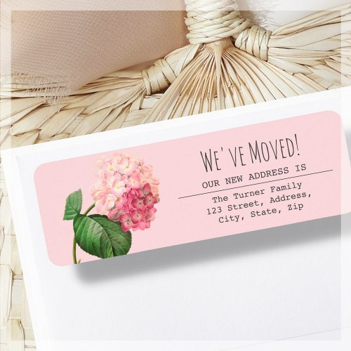 Pink Floral New Address Label