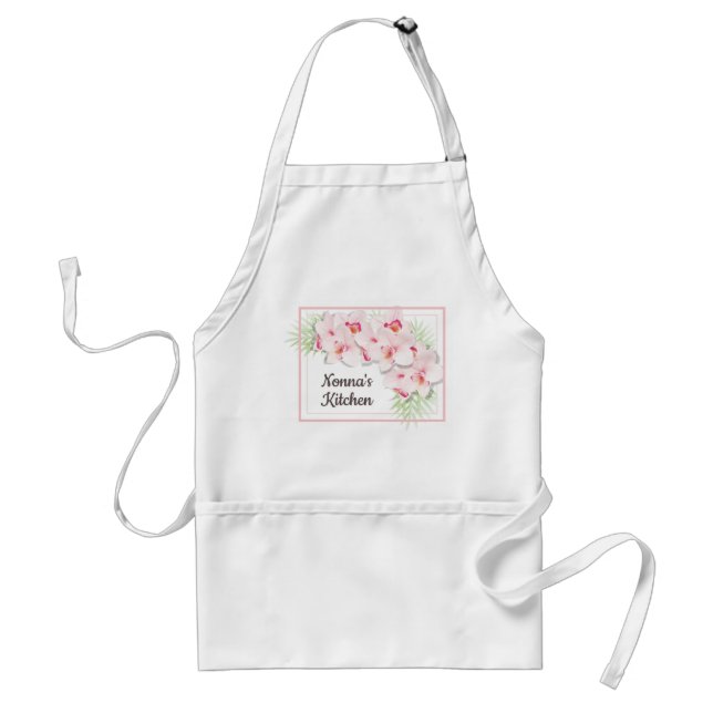 Pink Floral Nonna’s Kitchen Adult Apron (Front)