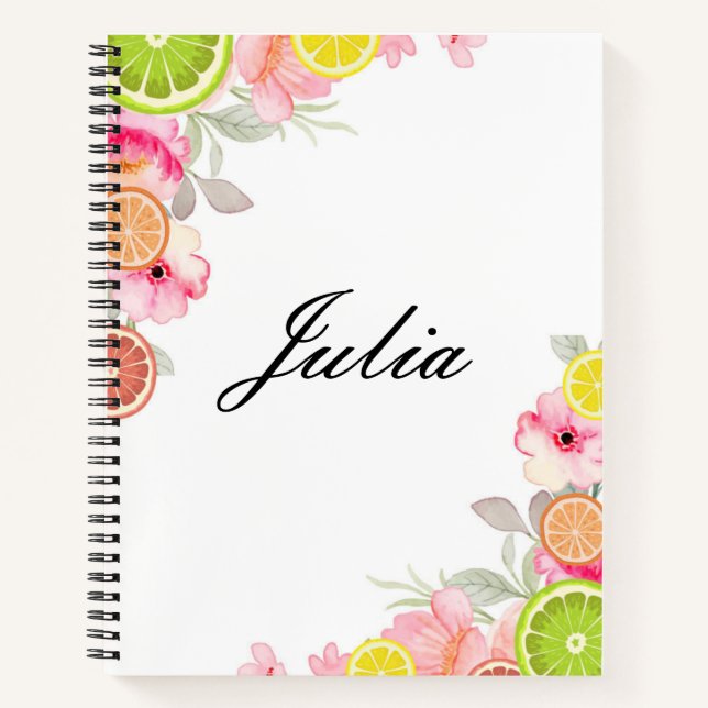 Pink floral notebook (Front)