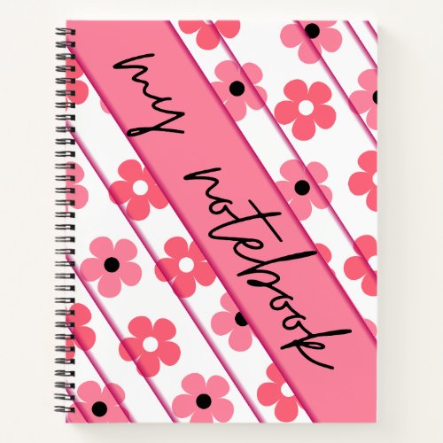 pink floral notebook