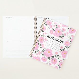 Pink Floral Notebook Cover | Elegant Rose Flower 
