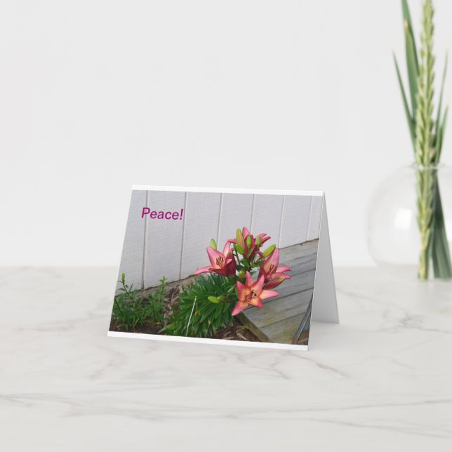 Pink floral notecard (Front)